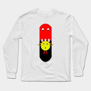 Red ghost chase Pacman Long Sleeve T-Shirt